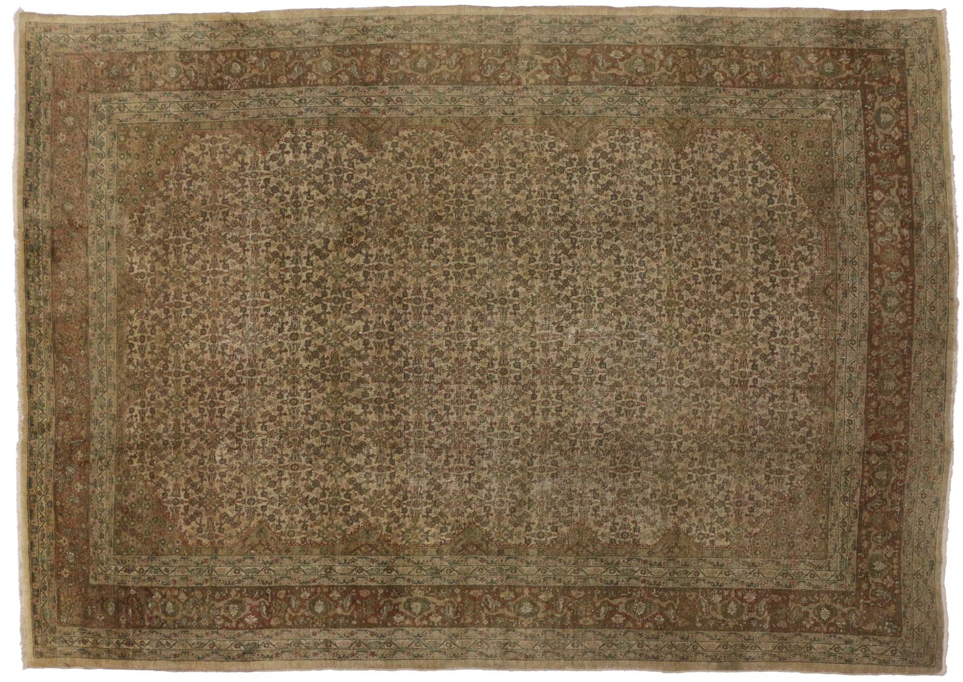 10 x 14 Antique Persian Tabriz Rug 73097