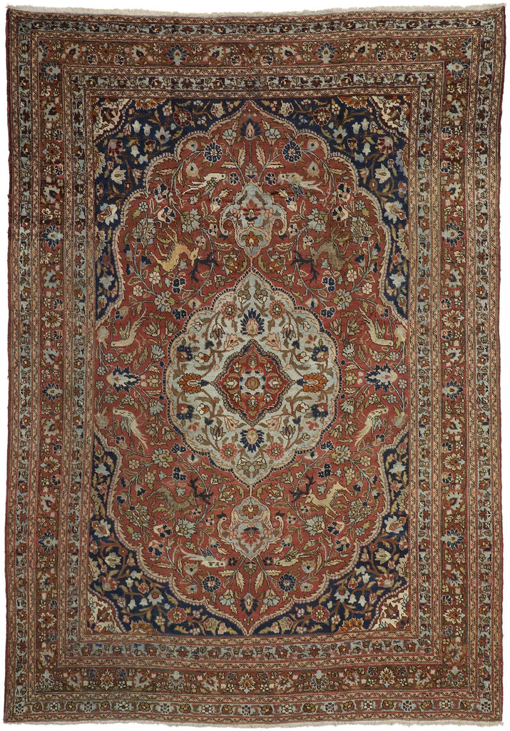 9 x 13 Antique Persian Tabriz Rug 73111
