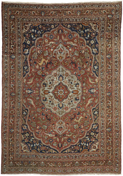 9 x 13 Antique Persian Tabriz Rug 73111