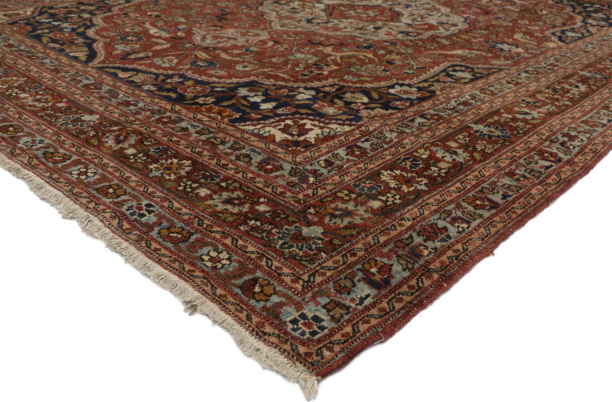 9 x 13 Antique Persian Tabriz Rug 73111