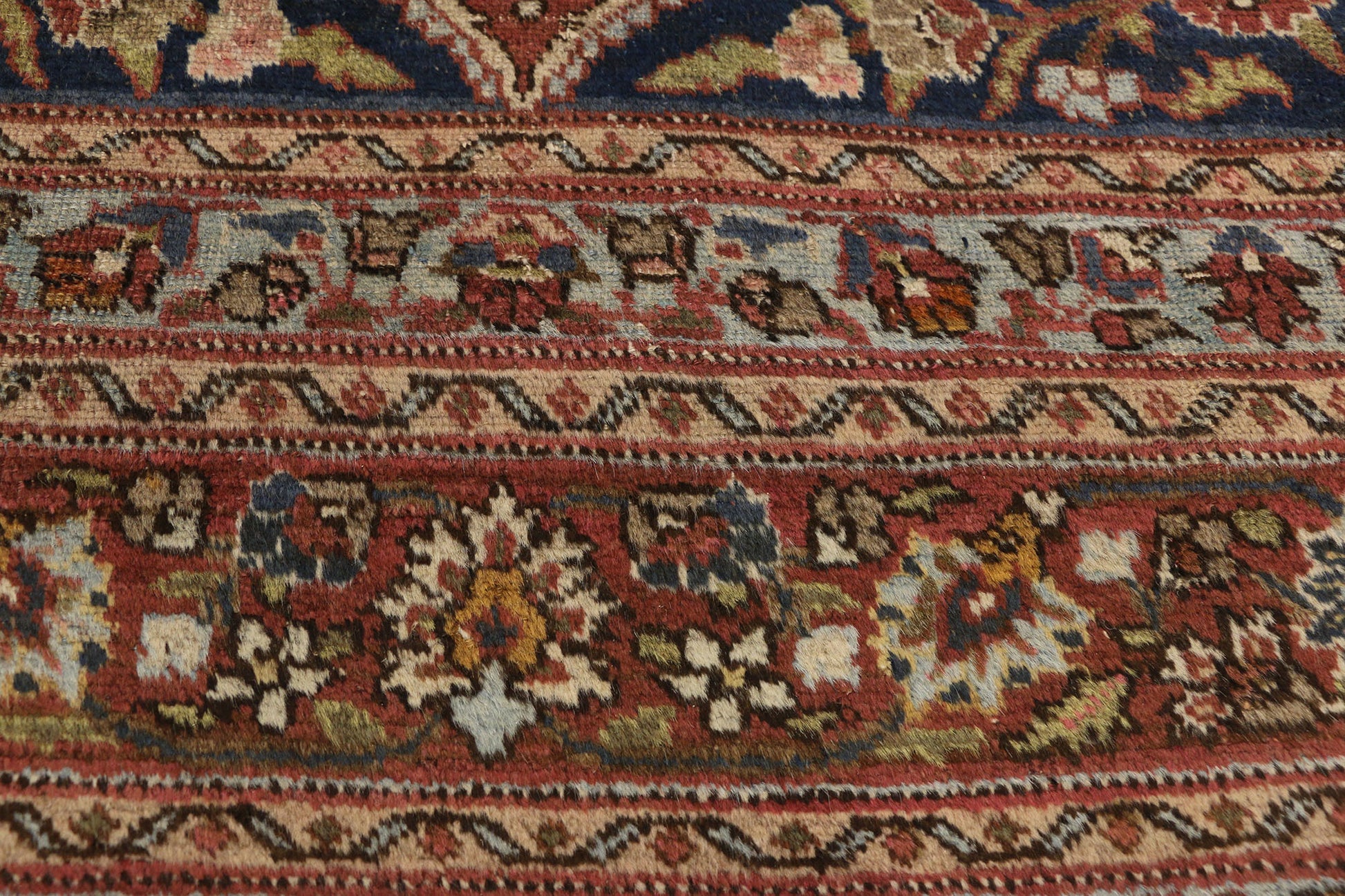 9 x 13 Antique Persian Tabriz Rug 73111