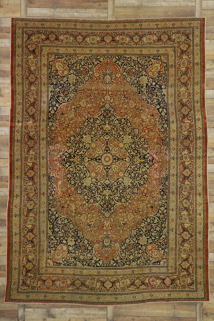 9 x 13 Antique Persian Tabriz Rug 73130