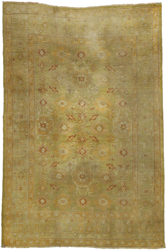 9 x 13 Antique Turkish Oushak Rug 73138