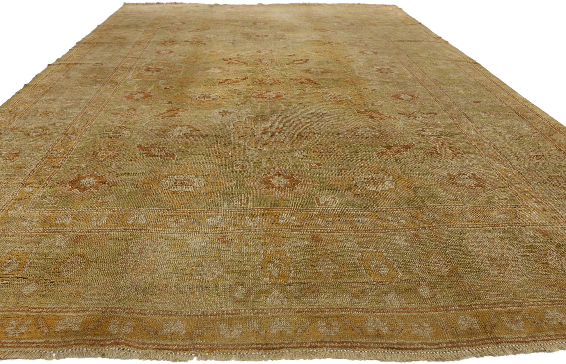 9 x 13 Antique Turkish Oushak Rug 73138