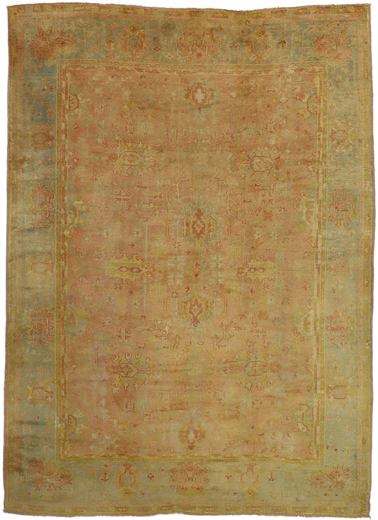 10 x 14 Antique Turkish Oushak Rug 73159