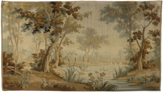 7 x 12 Antique French Aubusson Tapestry 73204