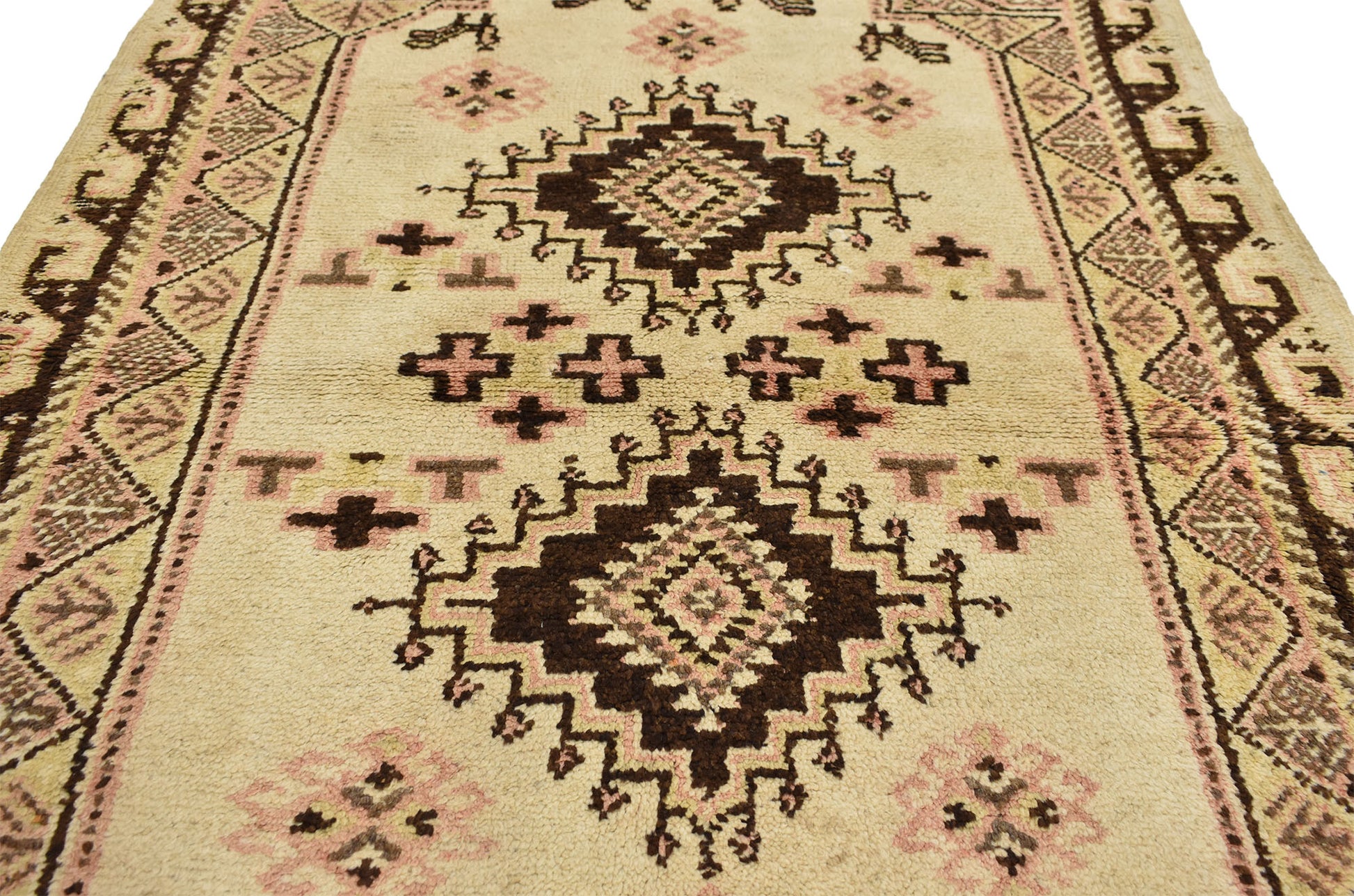 4 x 7 Vintage Turkish Medallion Shag Rug 73223