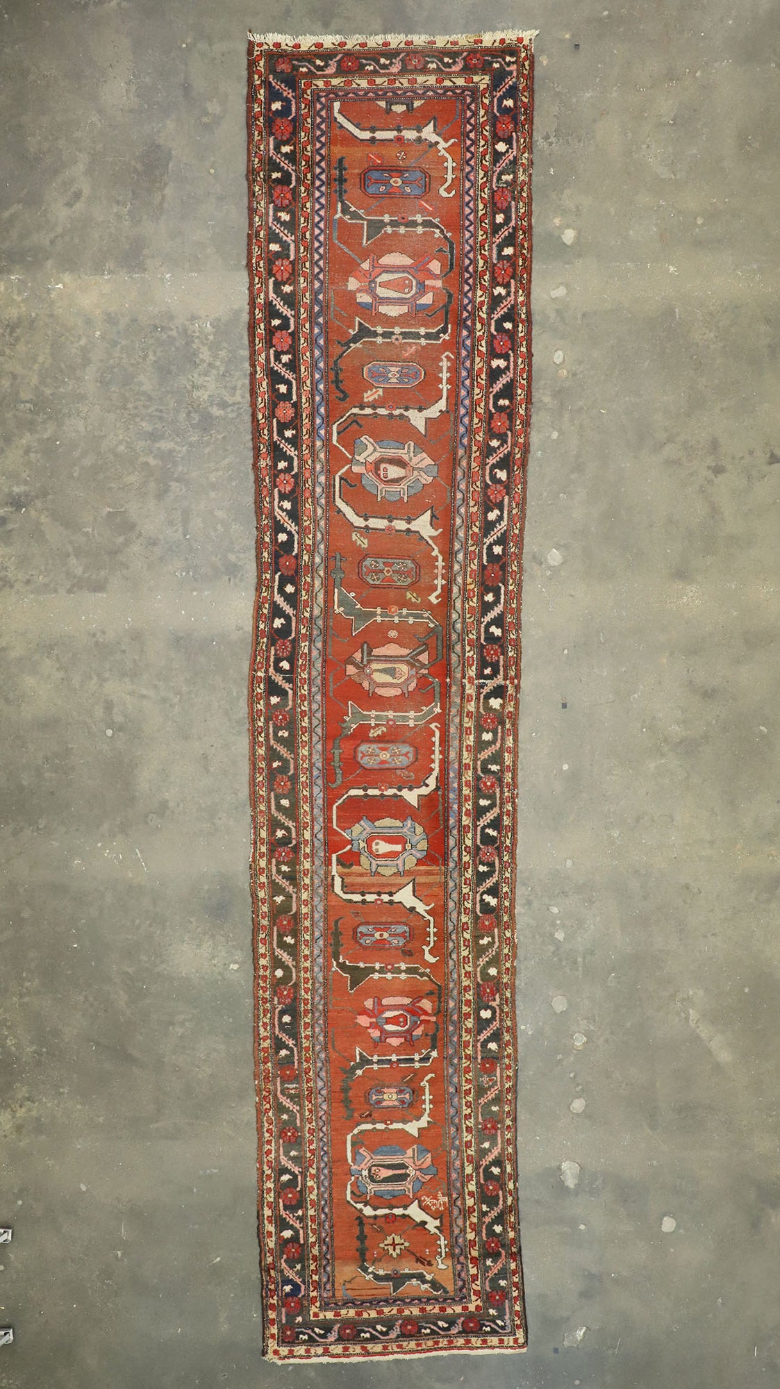 3 x 16 Antique Persian Hamadan Runner 73248