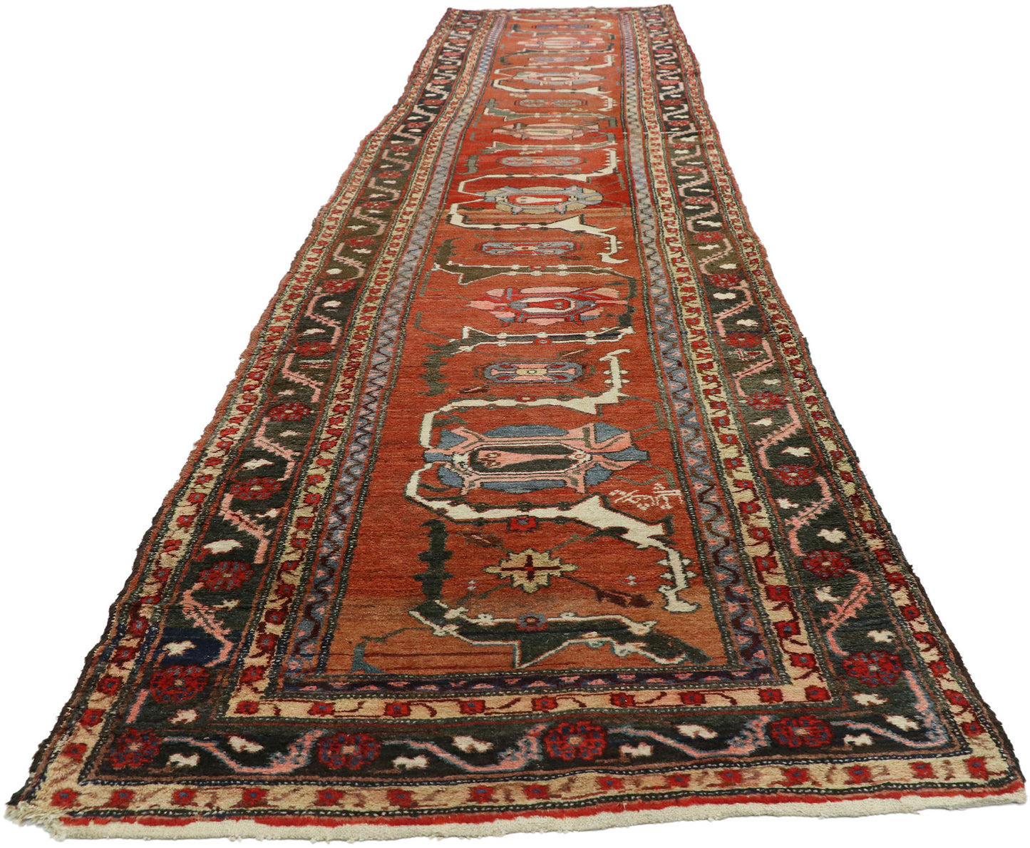 3 x 16 Antique Persian Hamadan Runner 73248