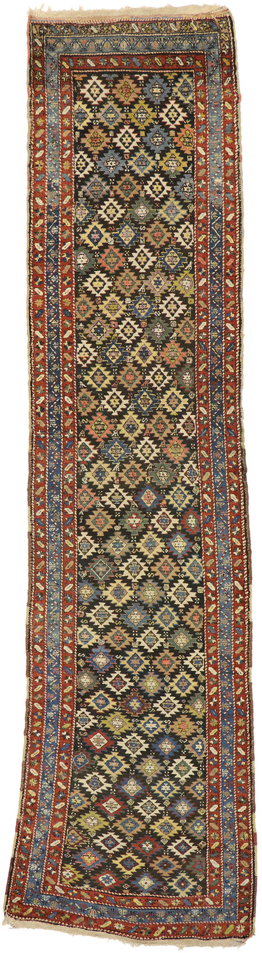 3 x 14 Antique Persian Kurdish Rug 73255