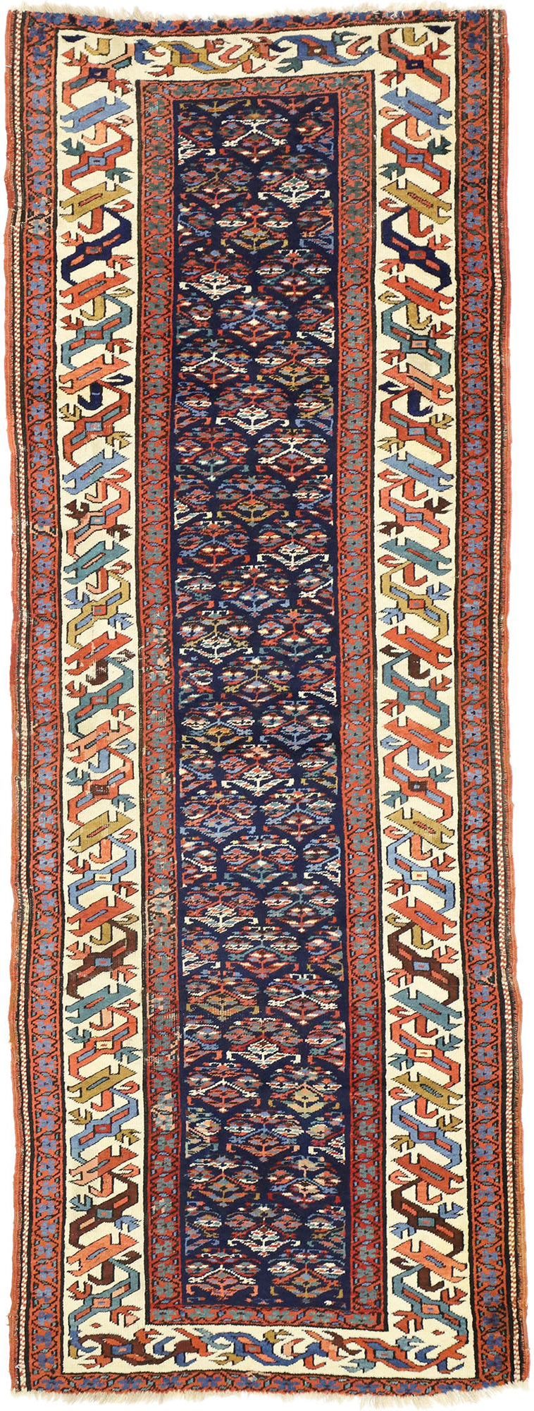 3 x 9 Antique Caucasian Kazak Rug 73257