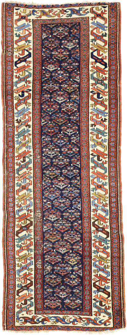 3 x 9 Antique Caucasian Kazak Rug 73257