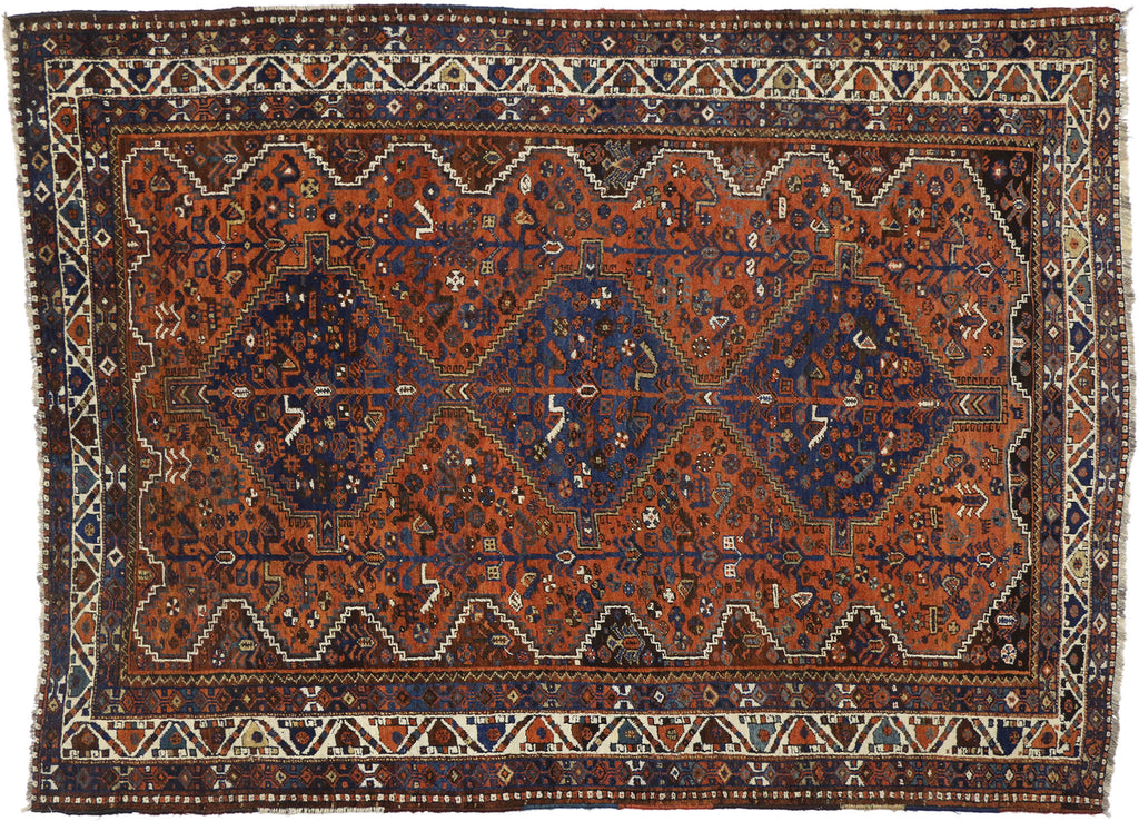 7 x 9 Antique Persian Shiraz Rug 73264