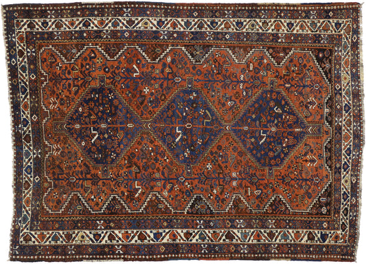 7 x 9 Antique Persian Shiraz Rug 73264