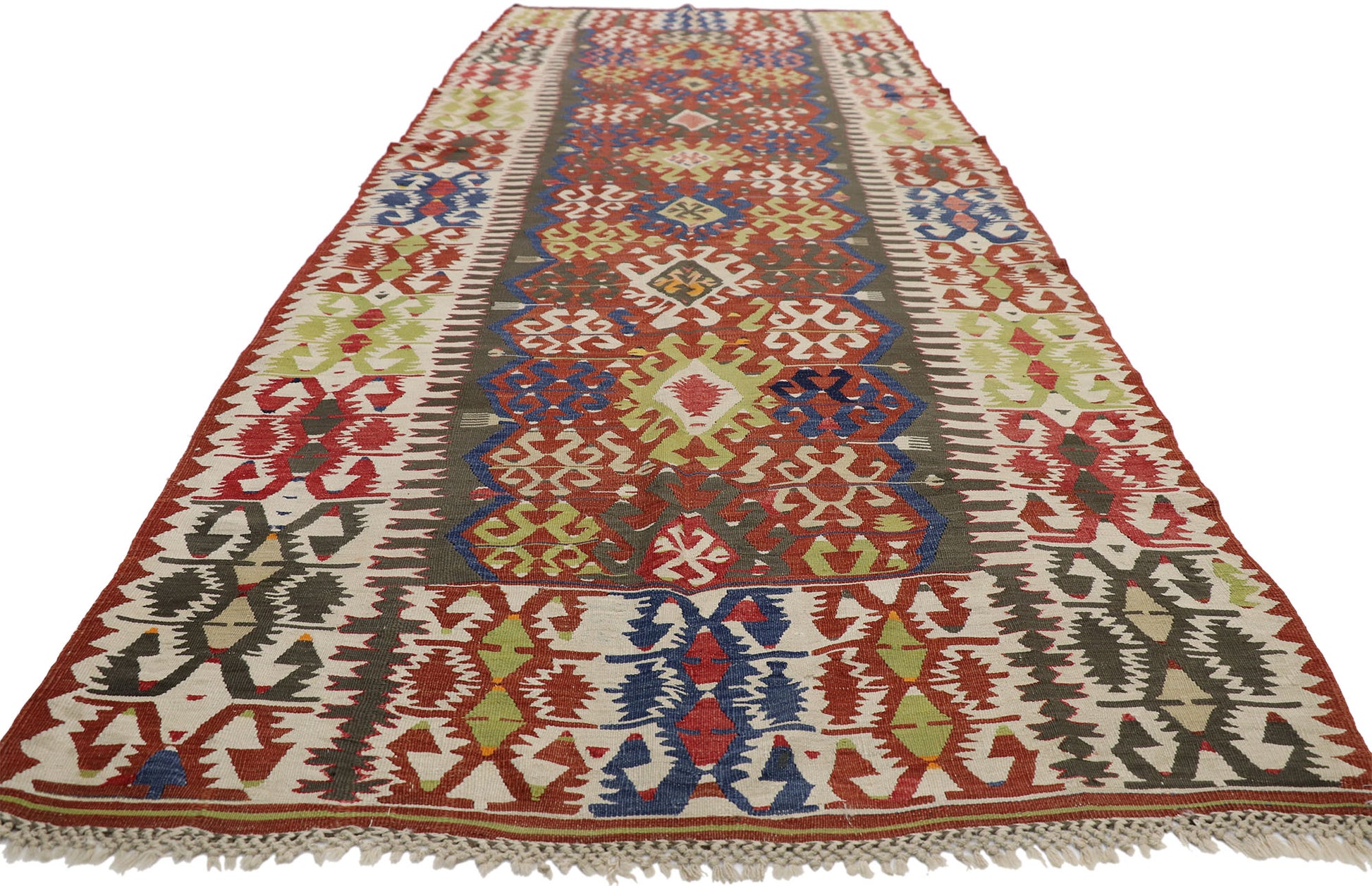5 x 13 Antique Caucasian Tribal Kilim Rug 73271