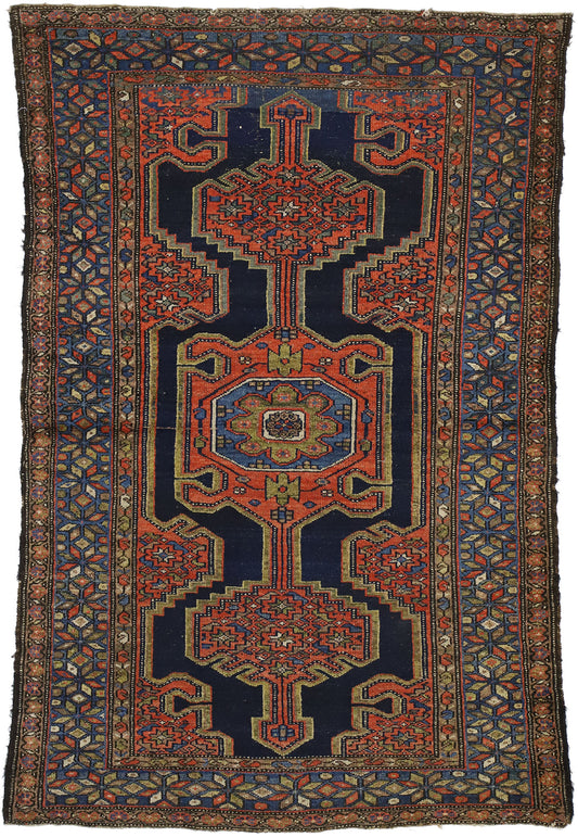 4 x 6 Antique Persian Hamadan Rug 73275