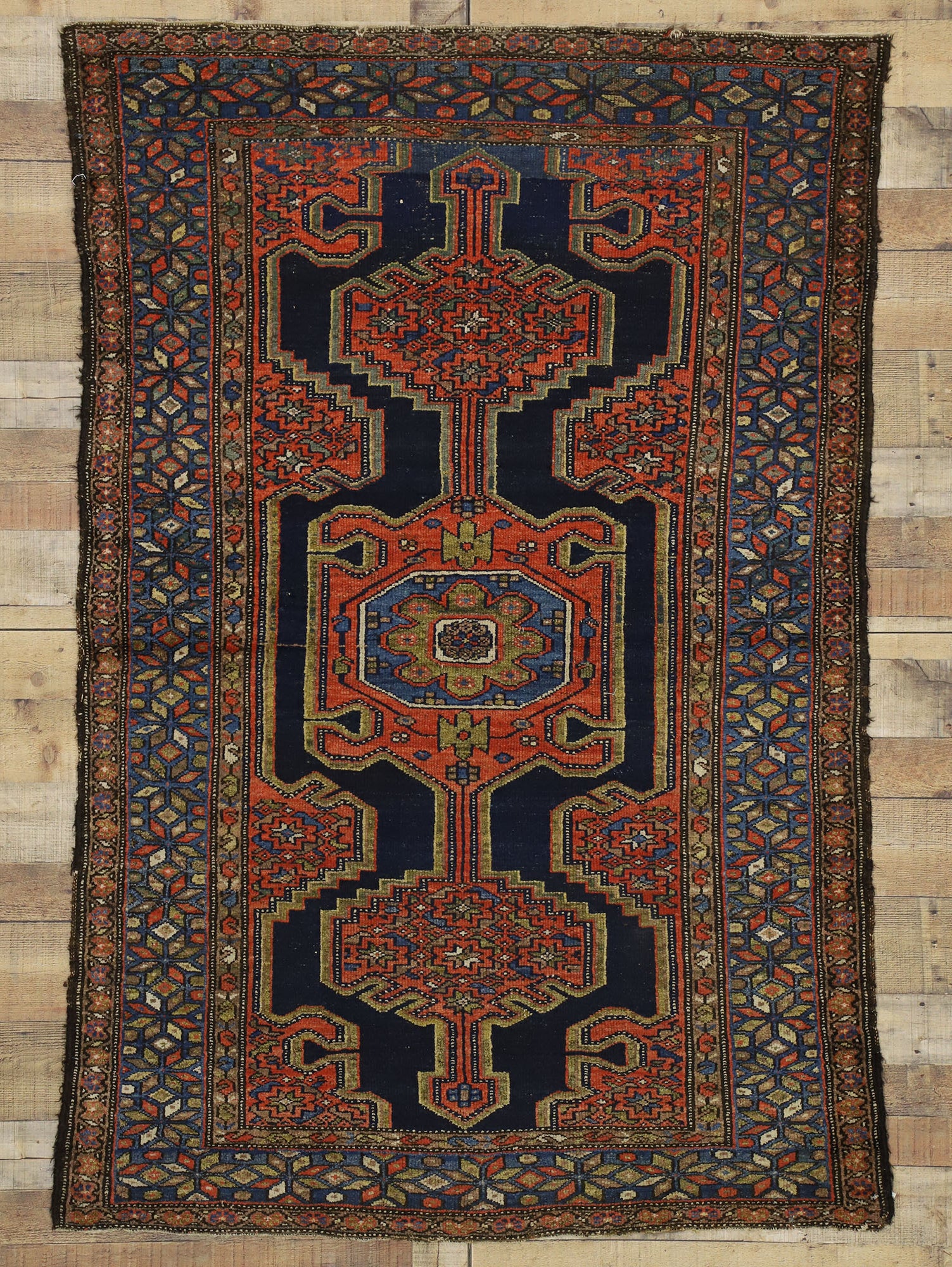 4 x 6 Antique Persian Hamadan Rug 73275