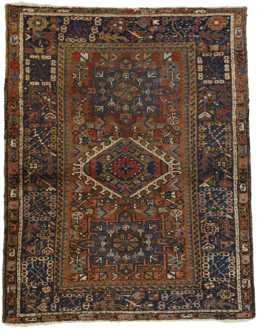 3 x 4 Antique Persian Heriz Rug 73292