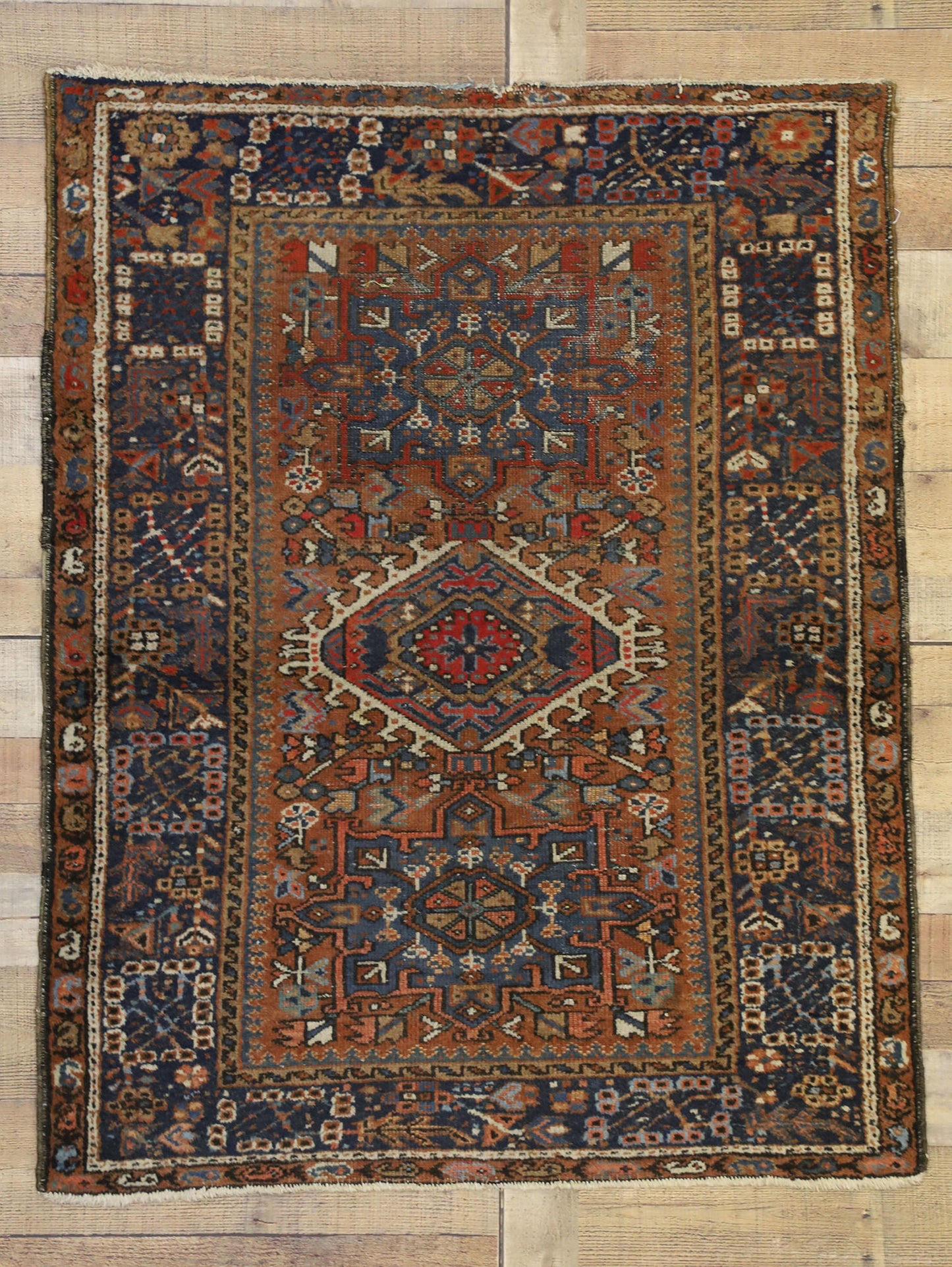 3 x 4 Antique Persian Heriz Rug 73292