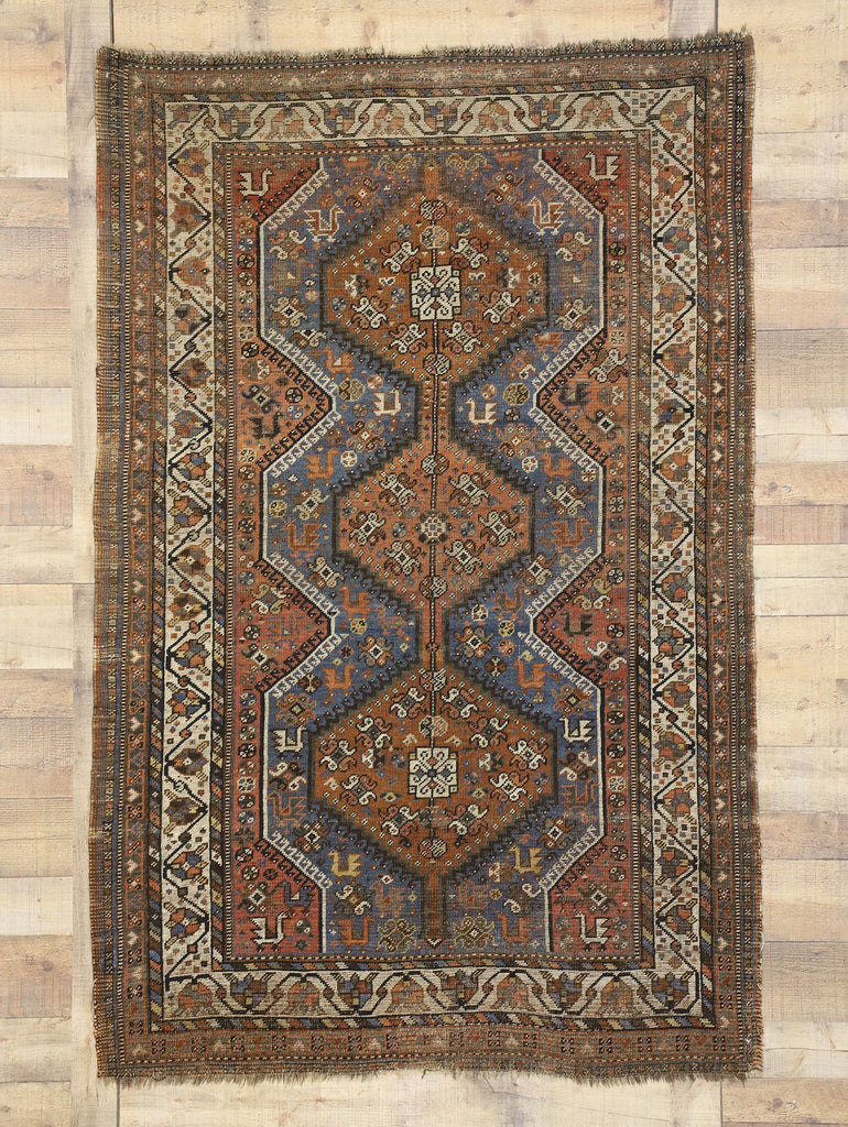 4 x 7 Antique Persian Shiraz Rug 73298