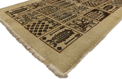 4 x 6 Vintage Persian Bakhtiari Rug 73299
