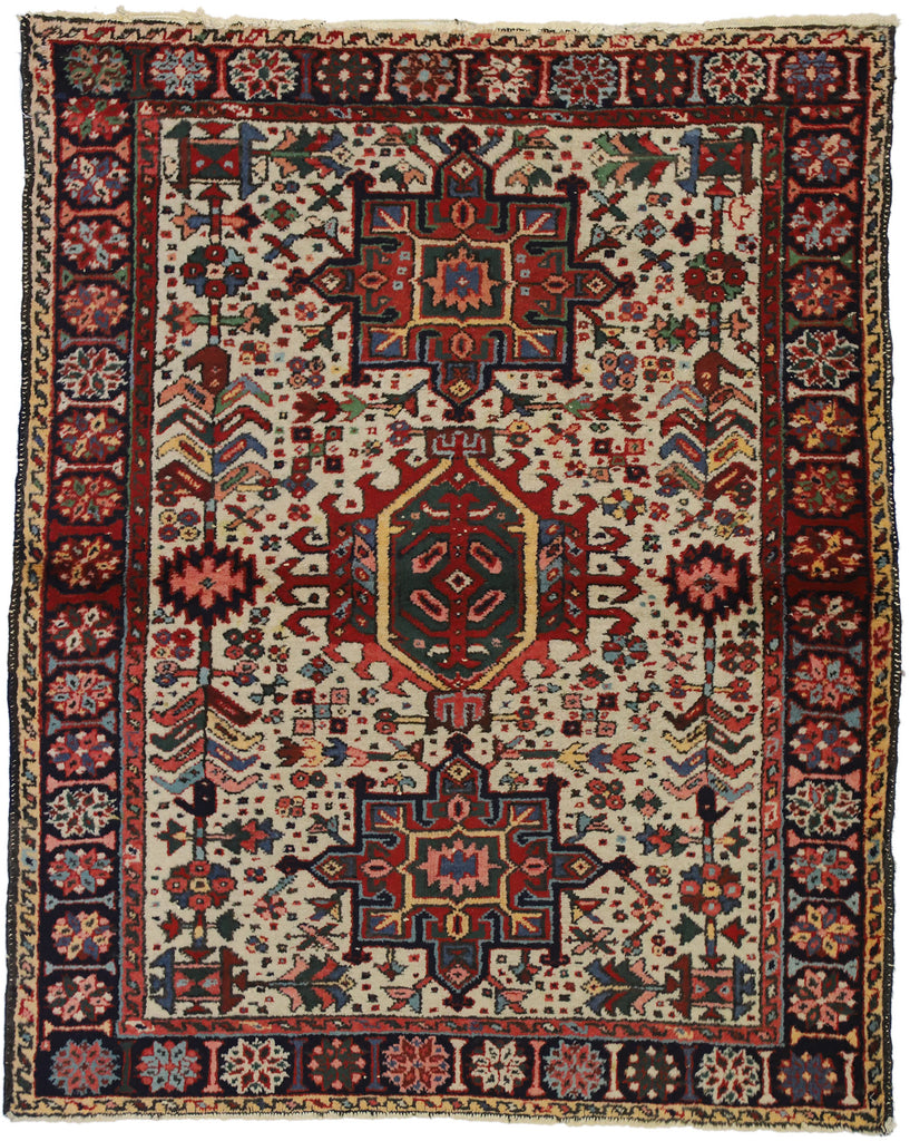 4 x 4 Antique Persian Heriz Rug 73300
