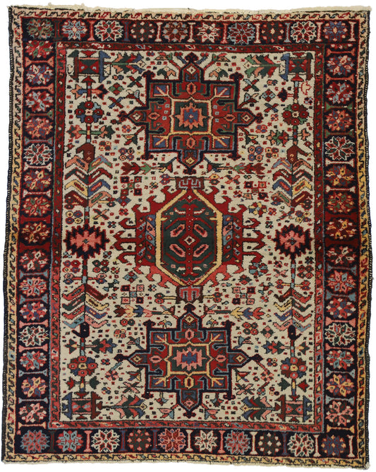 4 x 4 Antique Persian Heriz Rug 73300