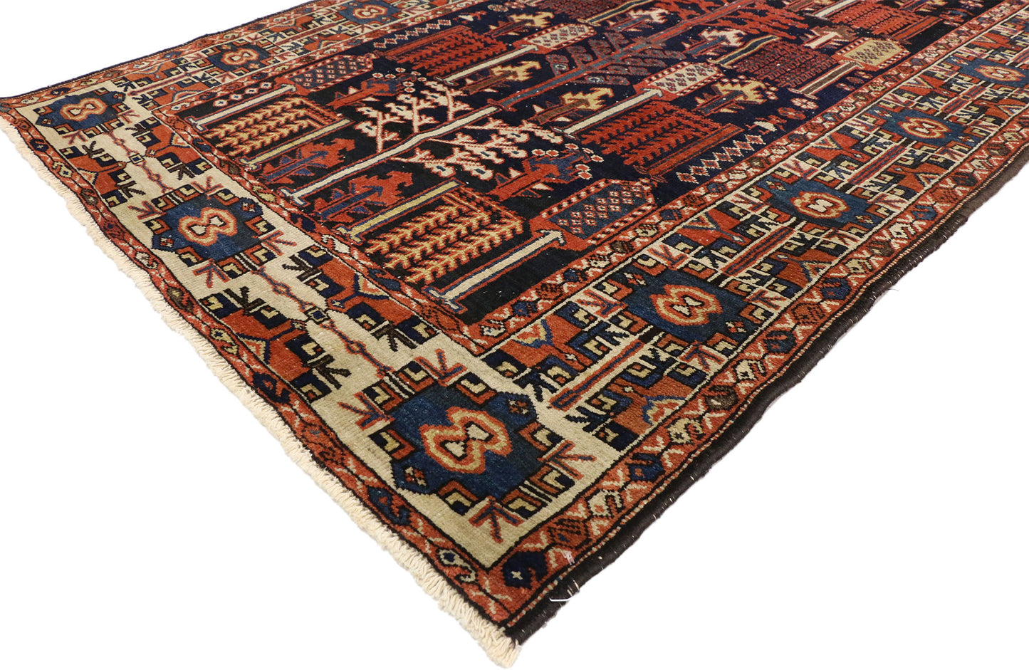 4 x 7 Antique Persian Bakhtiari Rug 73312