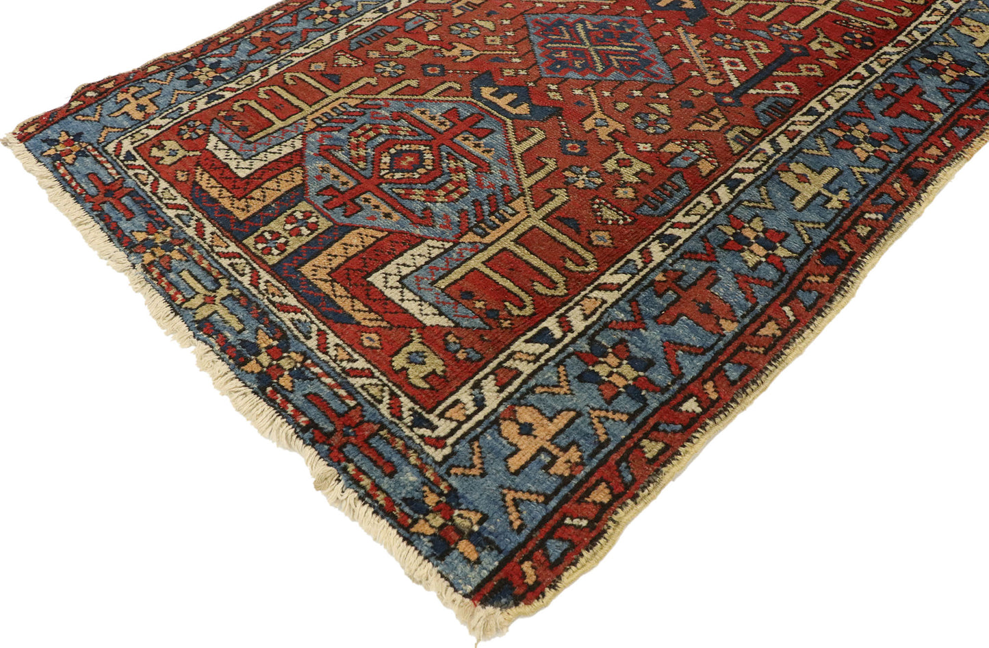 3 x 4 Antique Persian Karaja Heriz Rug 73317
