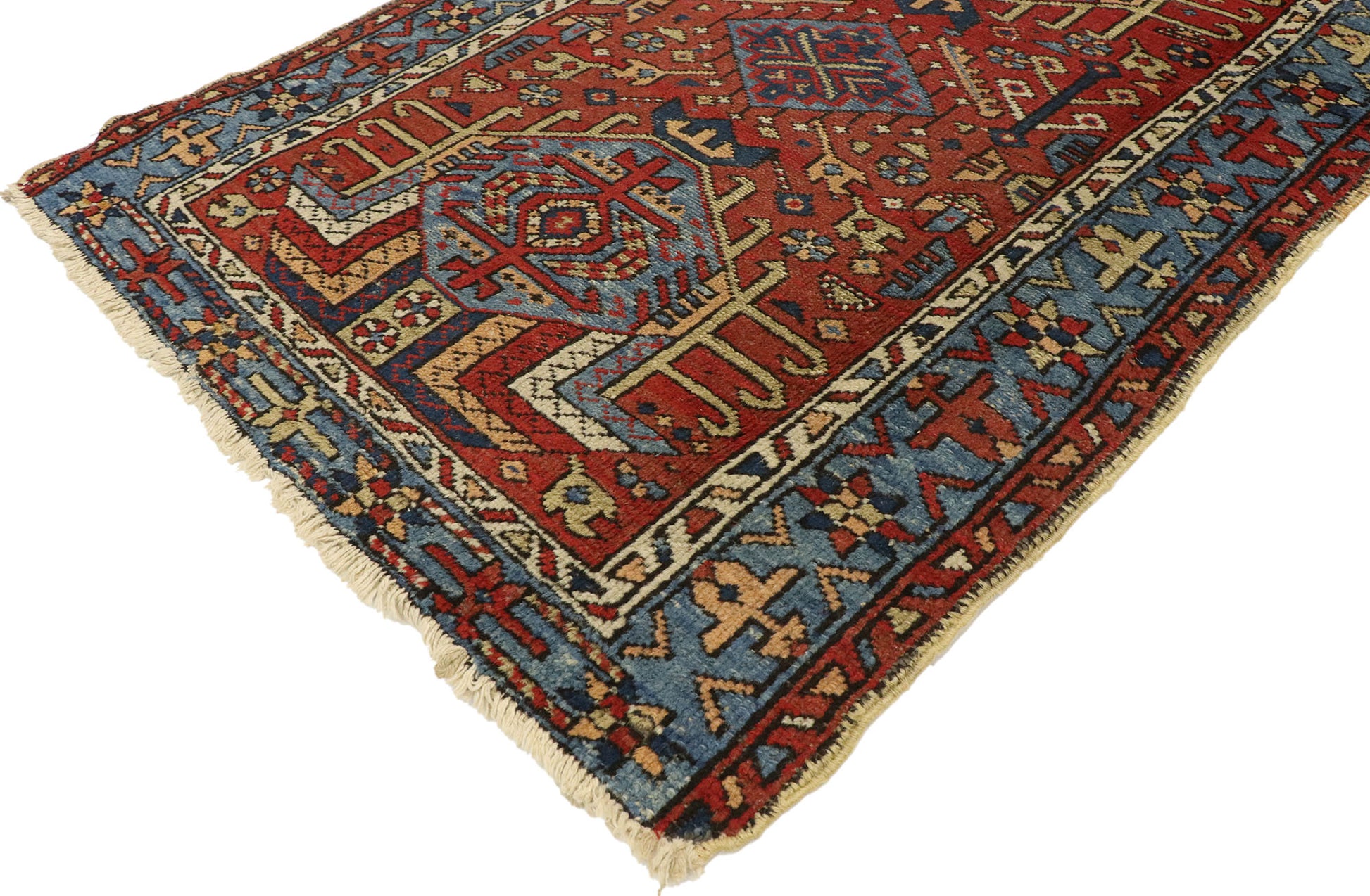 3 x 4 Antique Persian Karaja Heriz Rug 73317