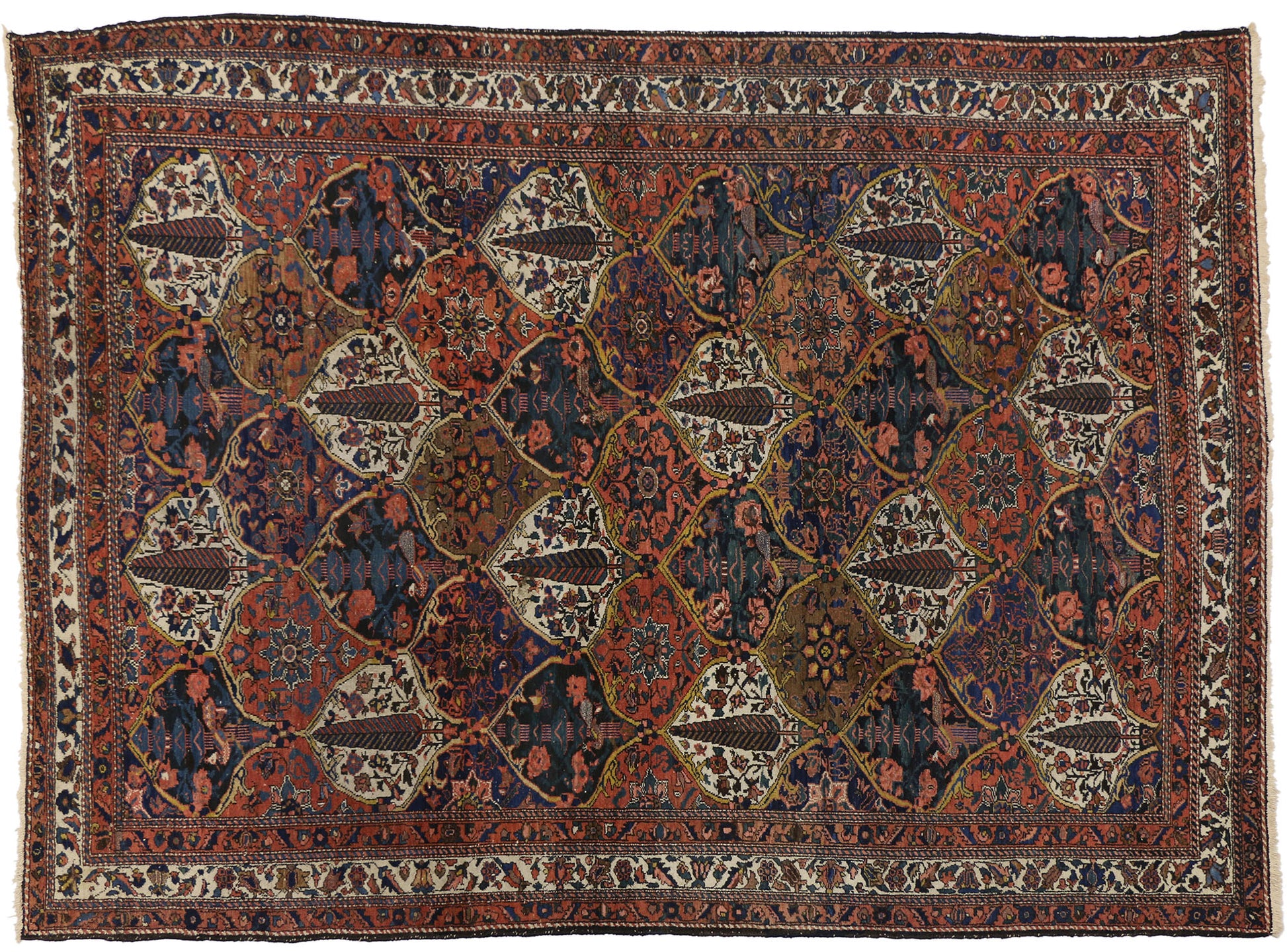 8 x 10 Antique Persian Bakhtiari Rug 73322