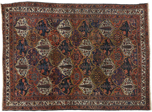 8 x 10 Antique Persian Bakhtiari Rug 73322