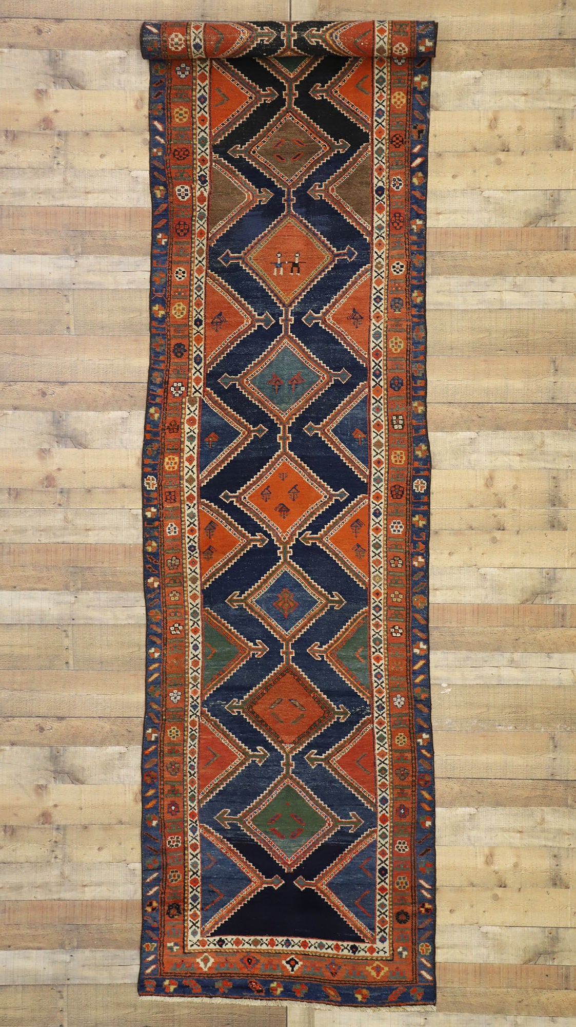 3 x 16 Antique Hamadan Rug 73325