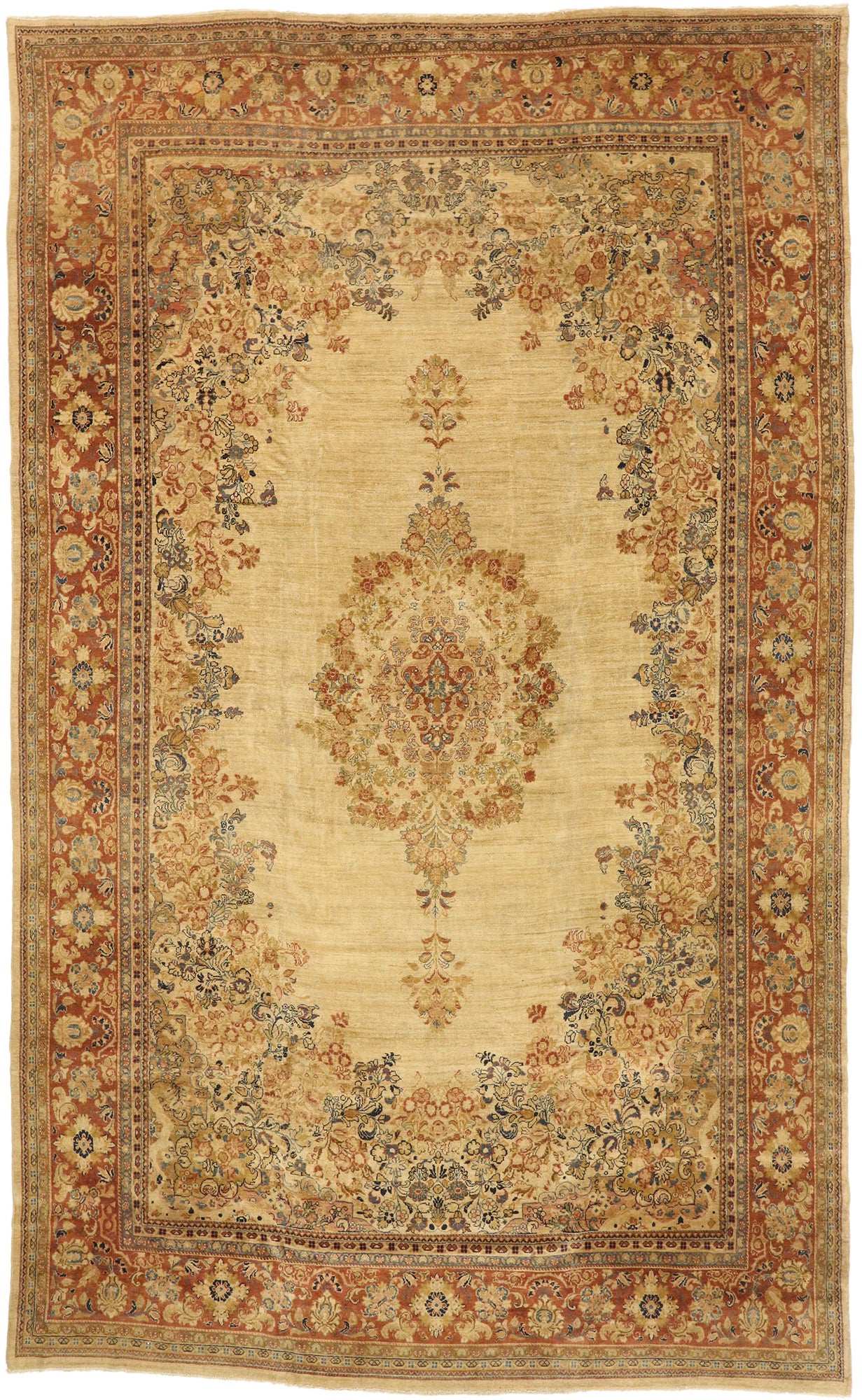 12 x 19 Antique Persian Mahal Rug 73329