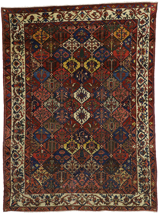 10 x 13 Antique Persian Bakhtiari Rug 73330