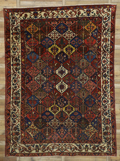 10 x 13 Antique Persian Bakhtiari Rug 73330