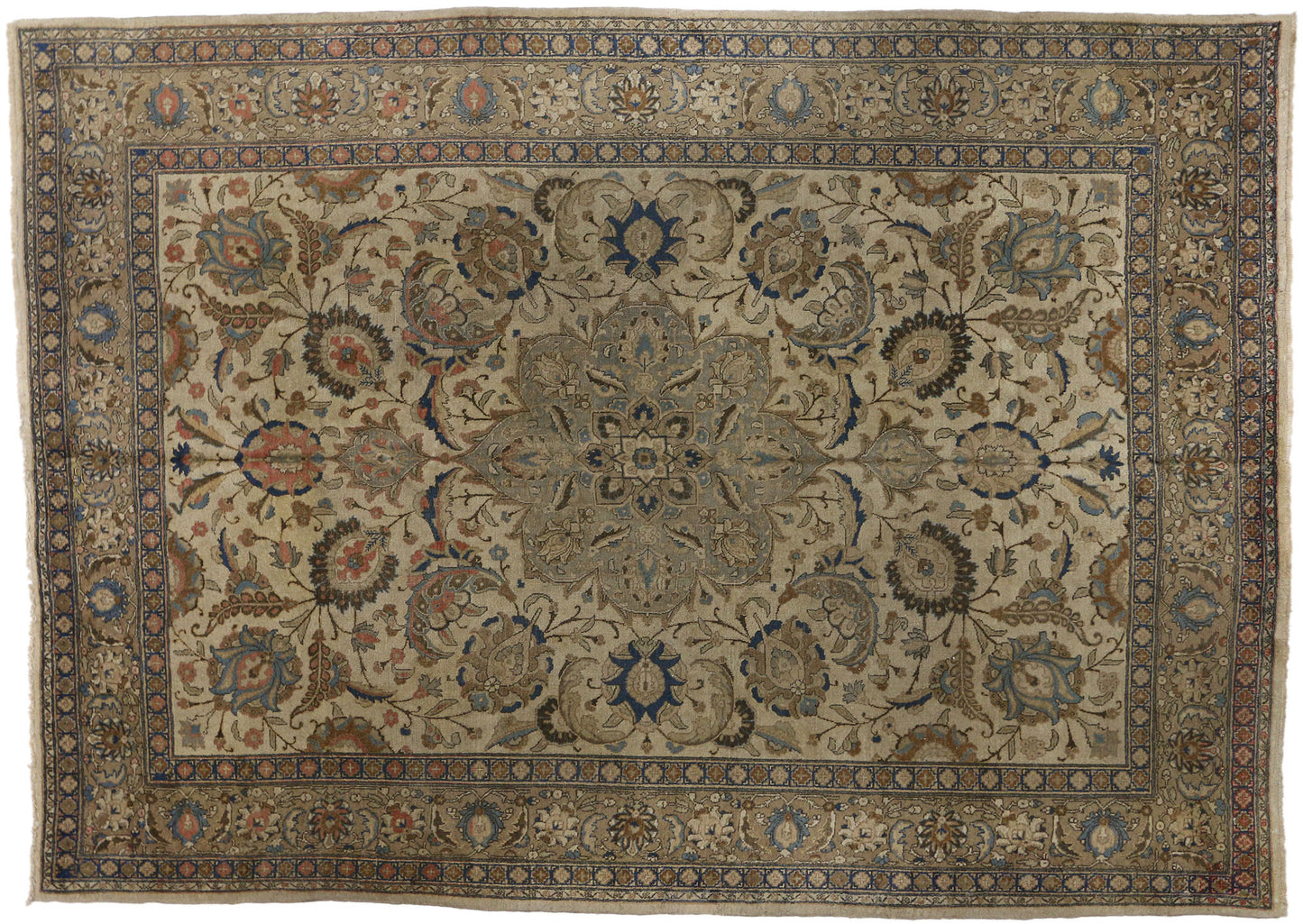 9 x 12 Antique Persian Tabriz Rug 73338