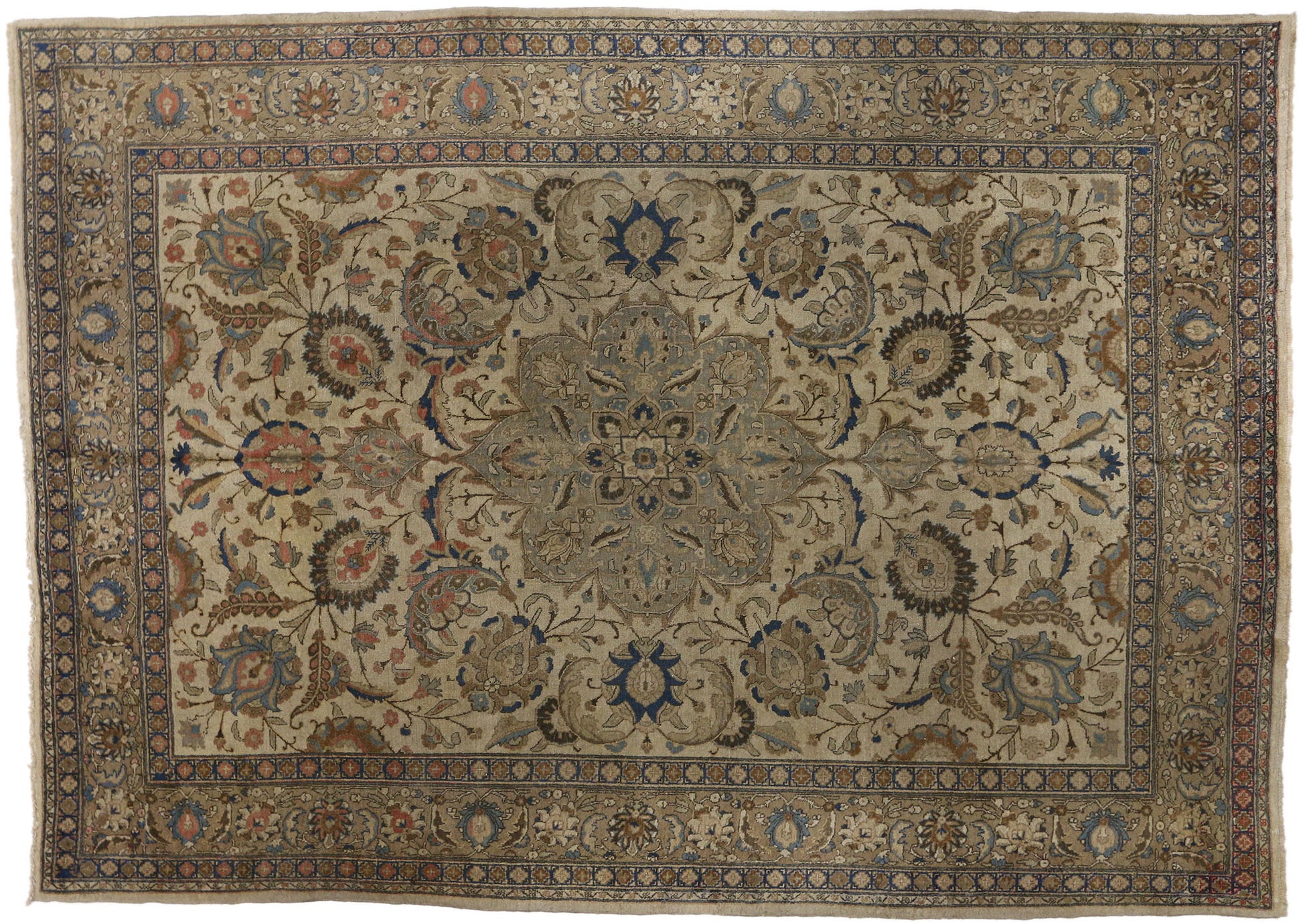 9 x 12 Antique Persian Tabriz Rug 73338