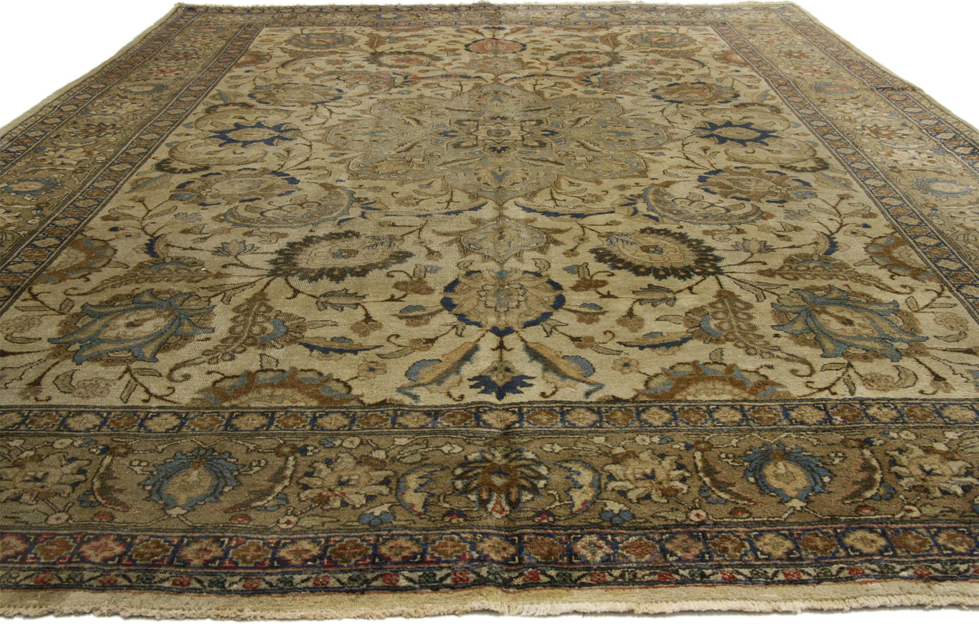9 x 12 Antique Persian Tabriz Rug 73338