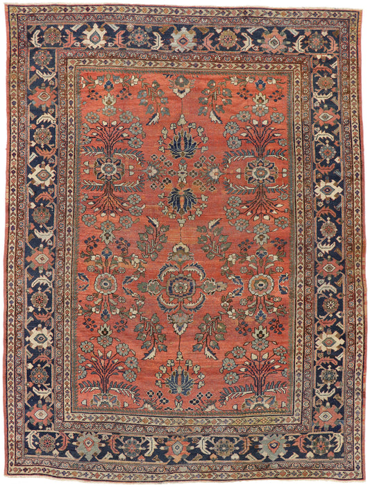 9 x 12 Antique Persian Mahal Rug 73340