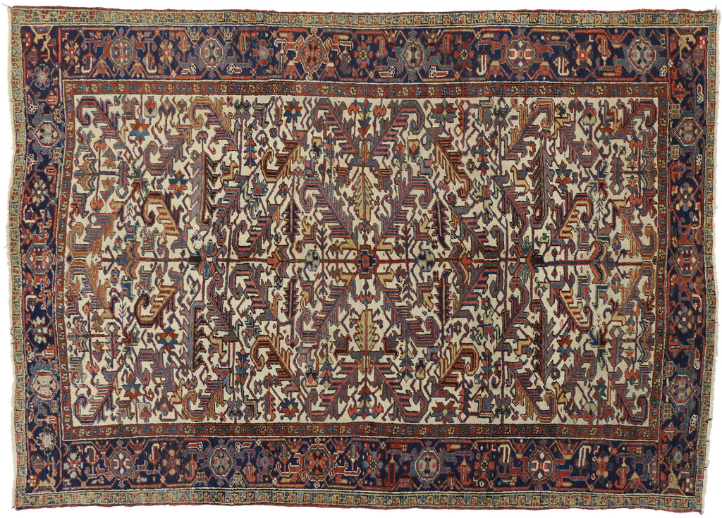 7 x 10 Antique Persian Heriz Rug 73342