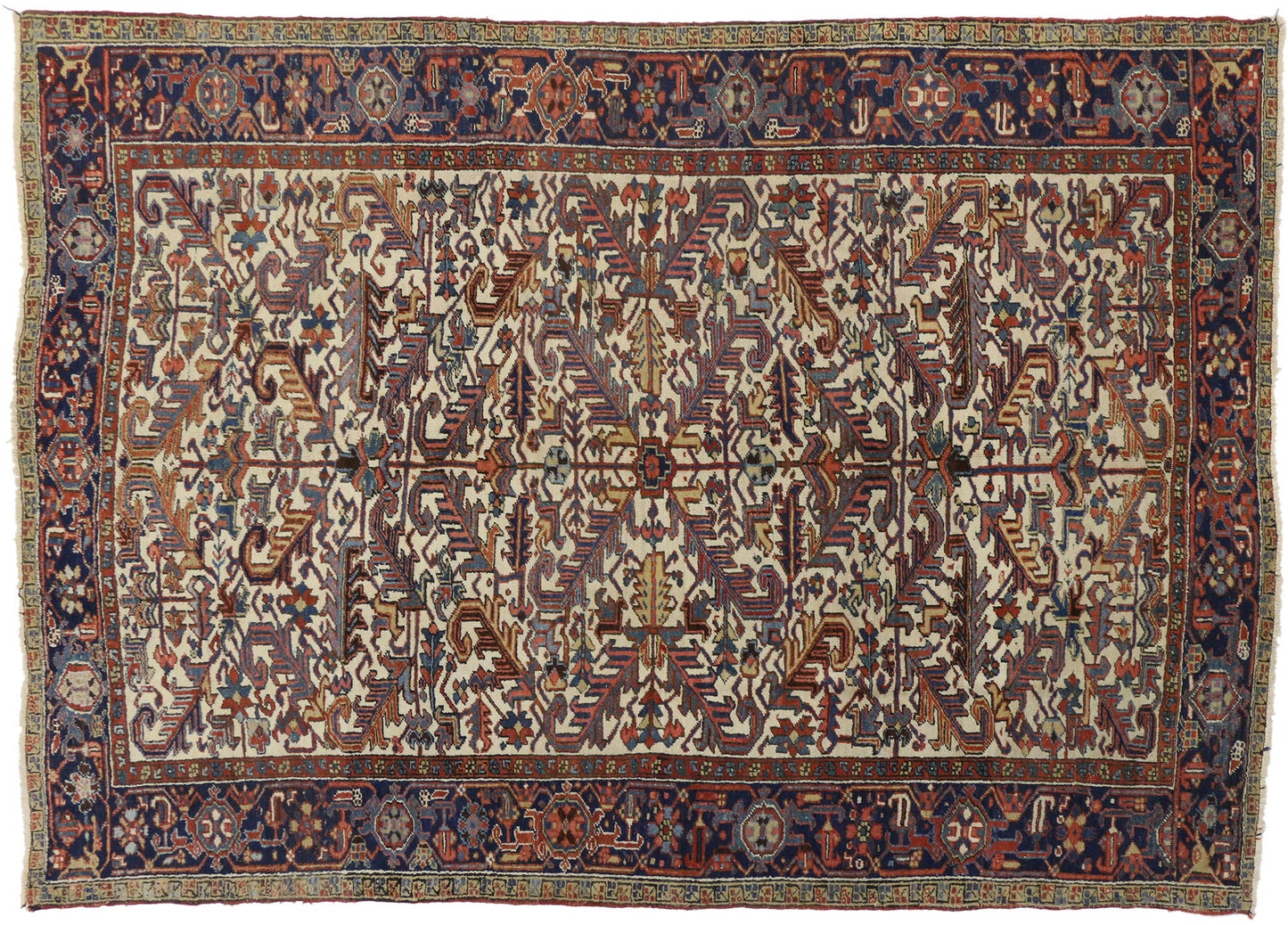 7 x 10 Antique Persian Heriz Rug 73342