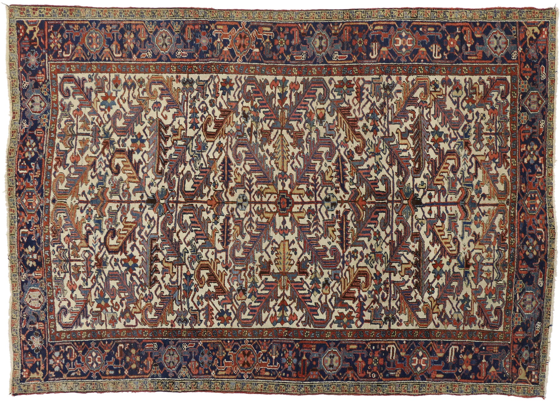 7 x 10 Antique Persian Heriz Rug 73342