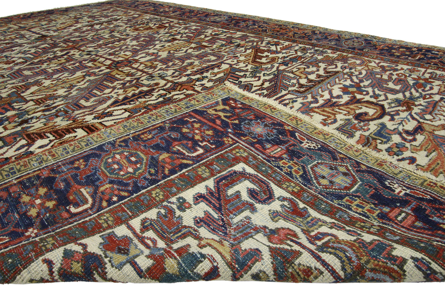 7 x 10 Antique Persian Heriz Rug 73342
