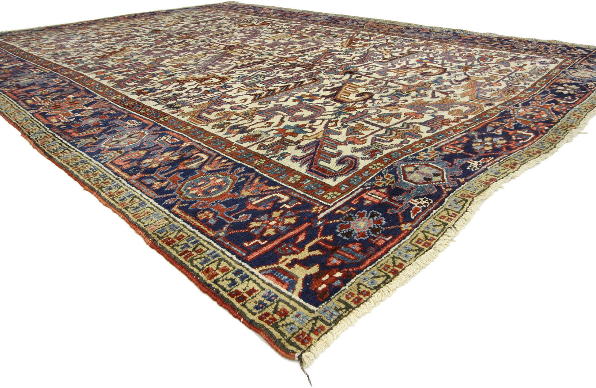 7 x 10 Antique Persian Heriz Rug 73342