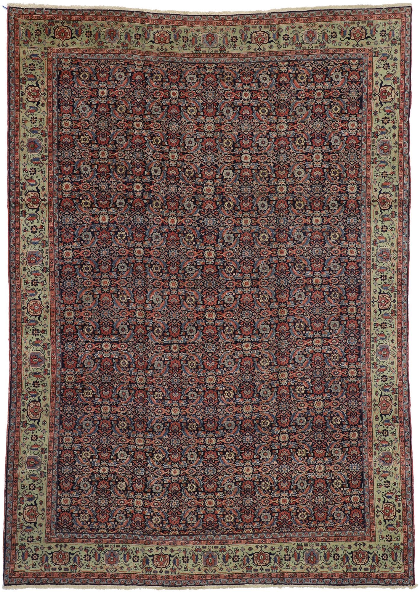 9 x 13 Antique Persian Tabriz Rug 73346