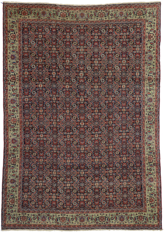 9 x 13 Antique Persian Tabriz Rug 73346