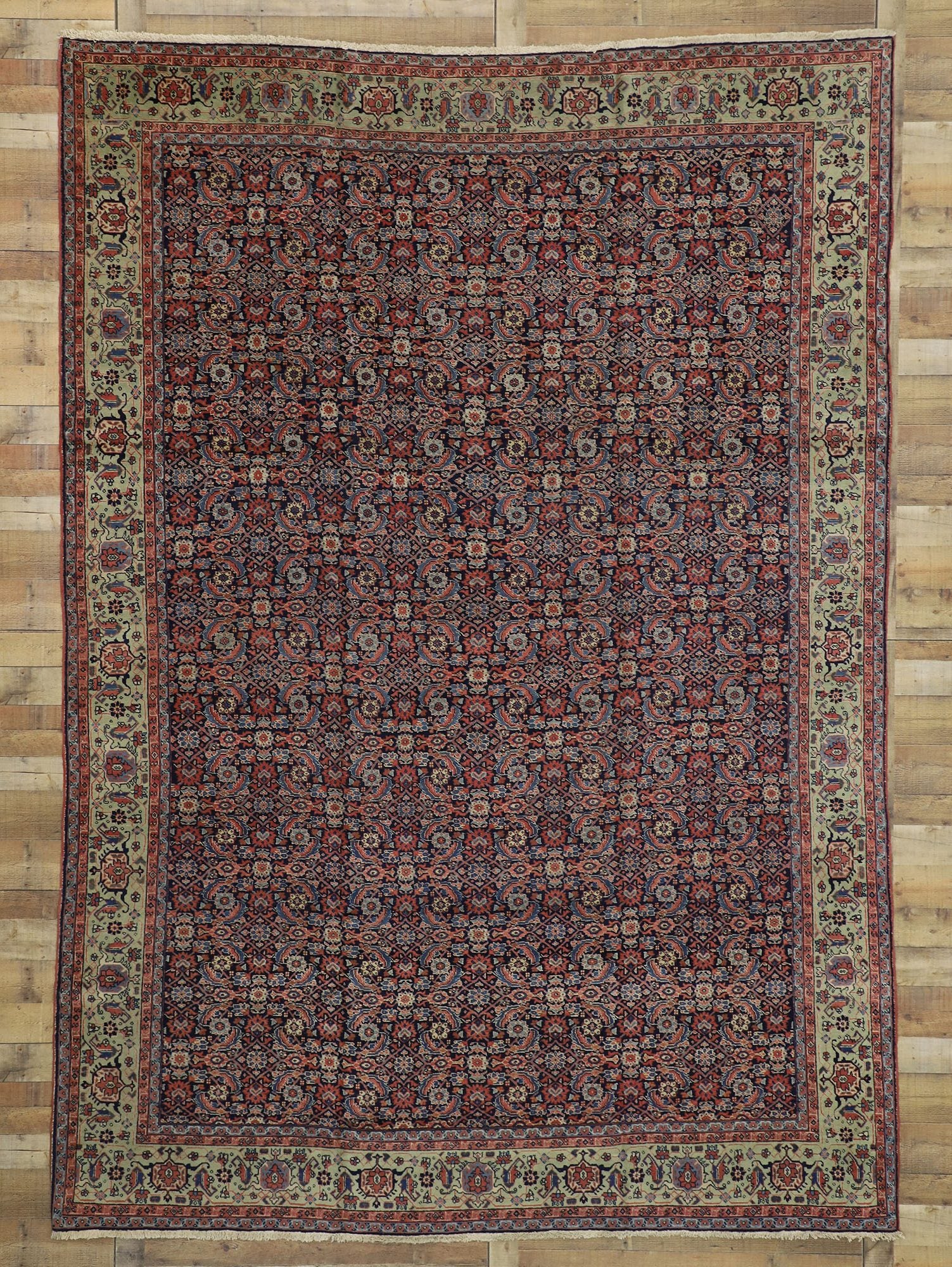 9 x 13 Antique Persian Tabriz Rug 73346