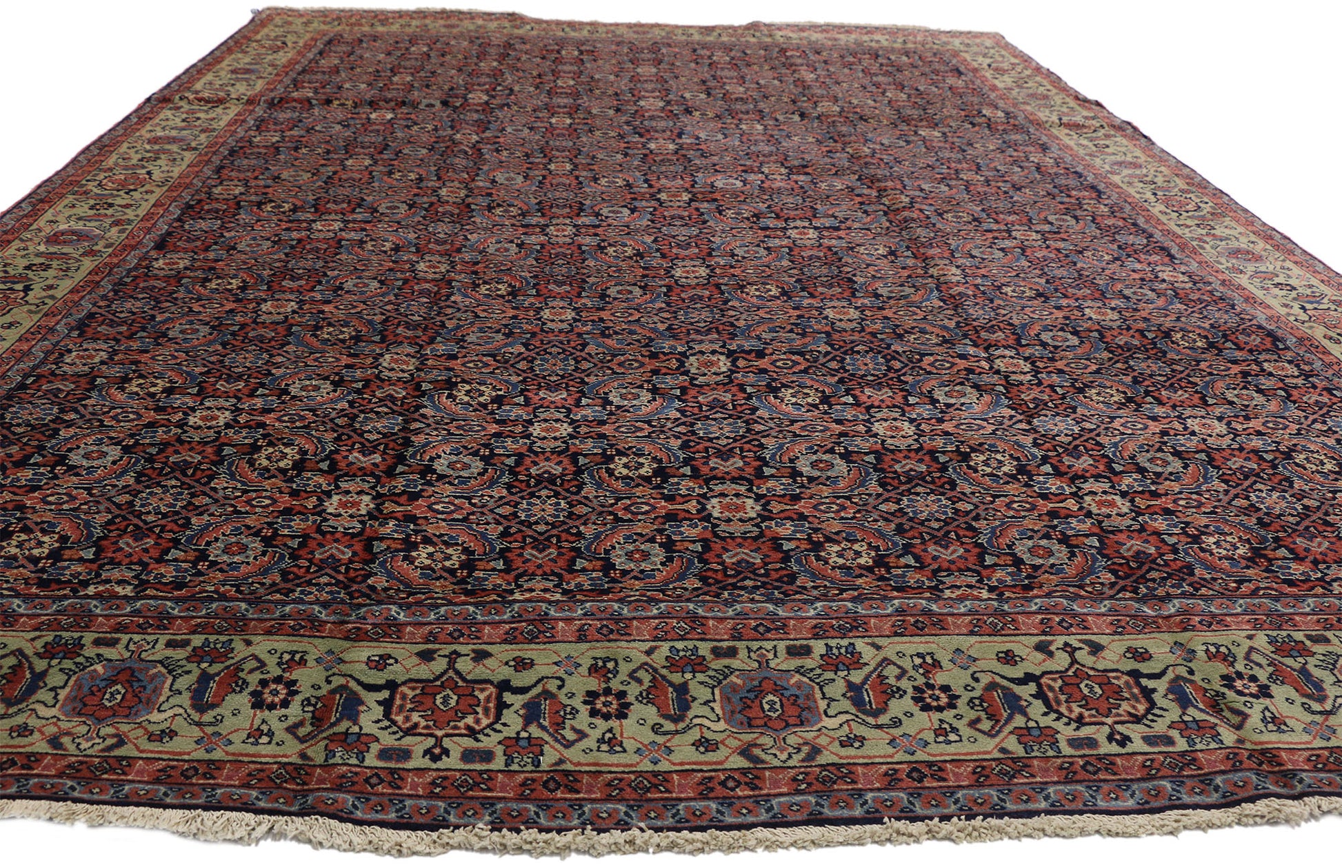 9 x 13 Antique Persian Tabriz Rug 73346