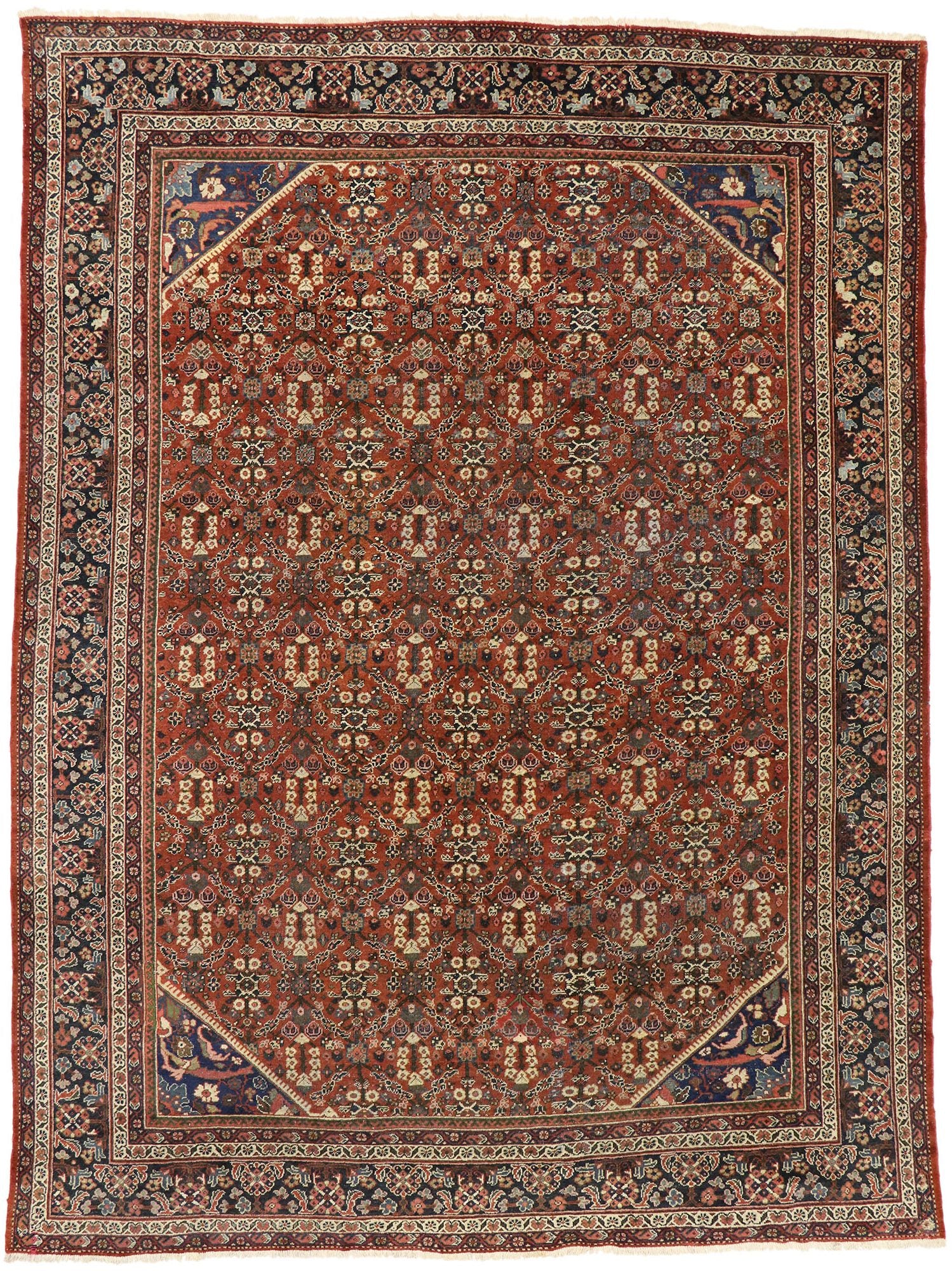10 x 14 Antique Persian Mahal Rug 73378